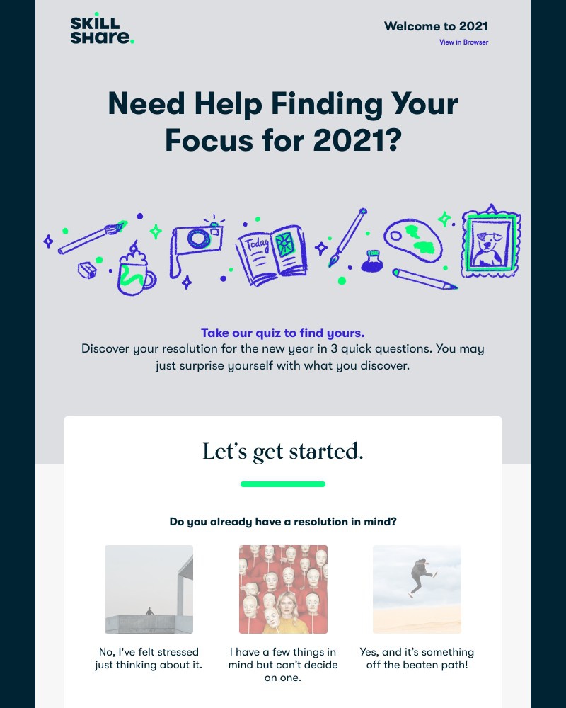 Skillshare - Quiz: What Should Your 2021 Resolution Be?