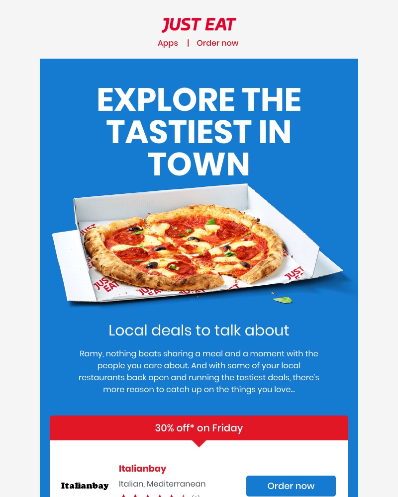 Just Eat - Ramy, check what offers your locals have for you 👀 