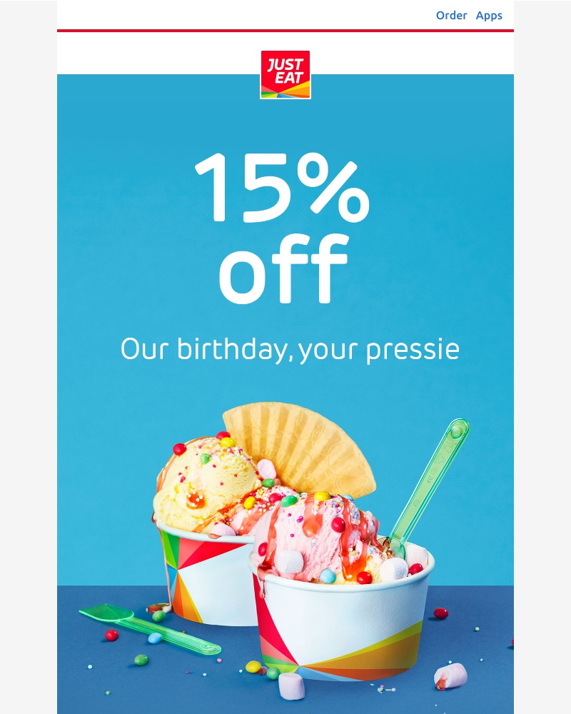 Just Eat - Ramy, don't forget your 15% off