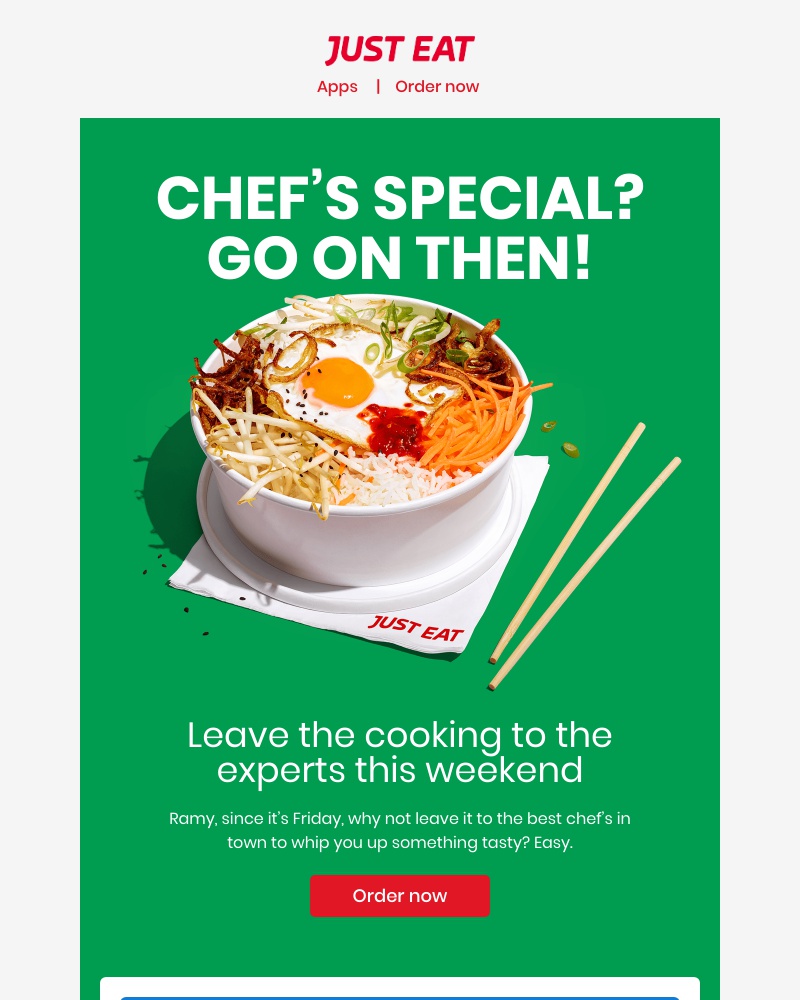 Just Eat - Ramy, enjoy big flavours cooked by the best chef's