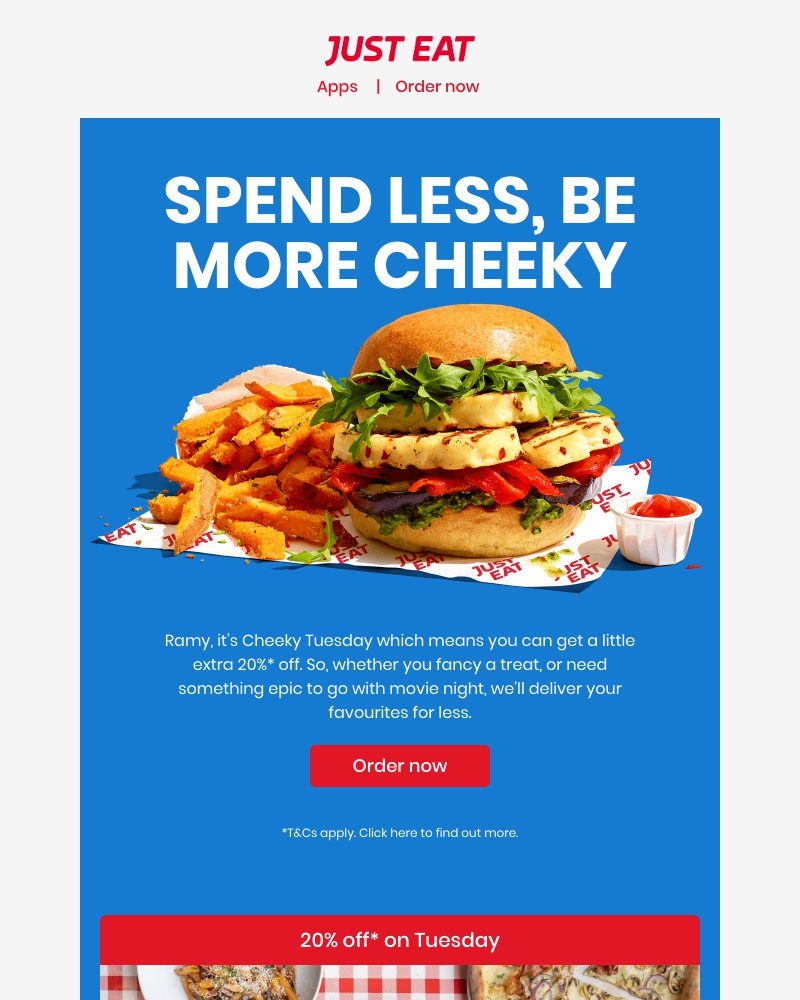 Just Eat - Ramy, enjoy great food for less 😋  