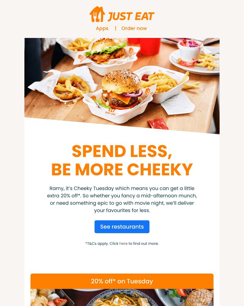 Just Eat - Ramy, enjoy great food for less 🍔 