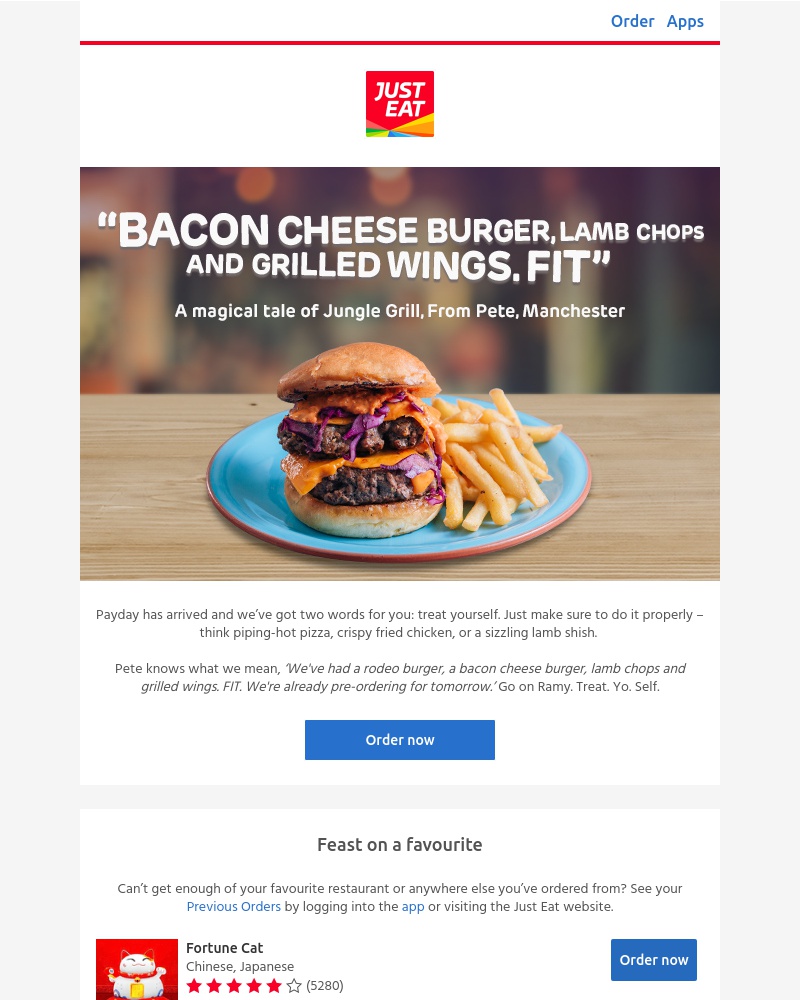 Just Eat - Ramy, its payday! Order in a treat