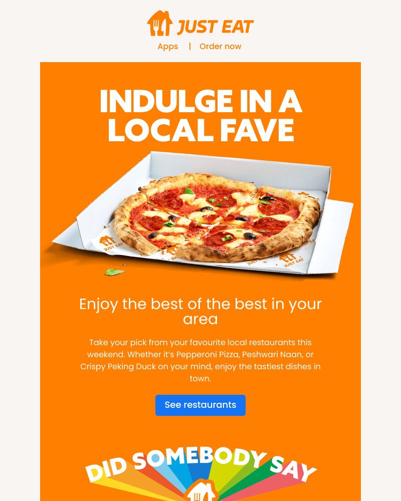 Just Eat - Ramy, keep it local this weekend 🏠🍕