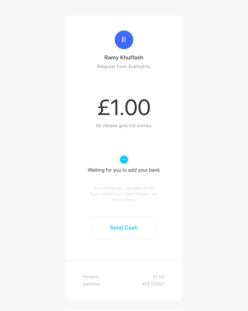 Requesting payment on Cash App video screenshot