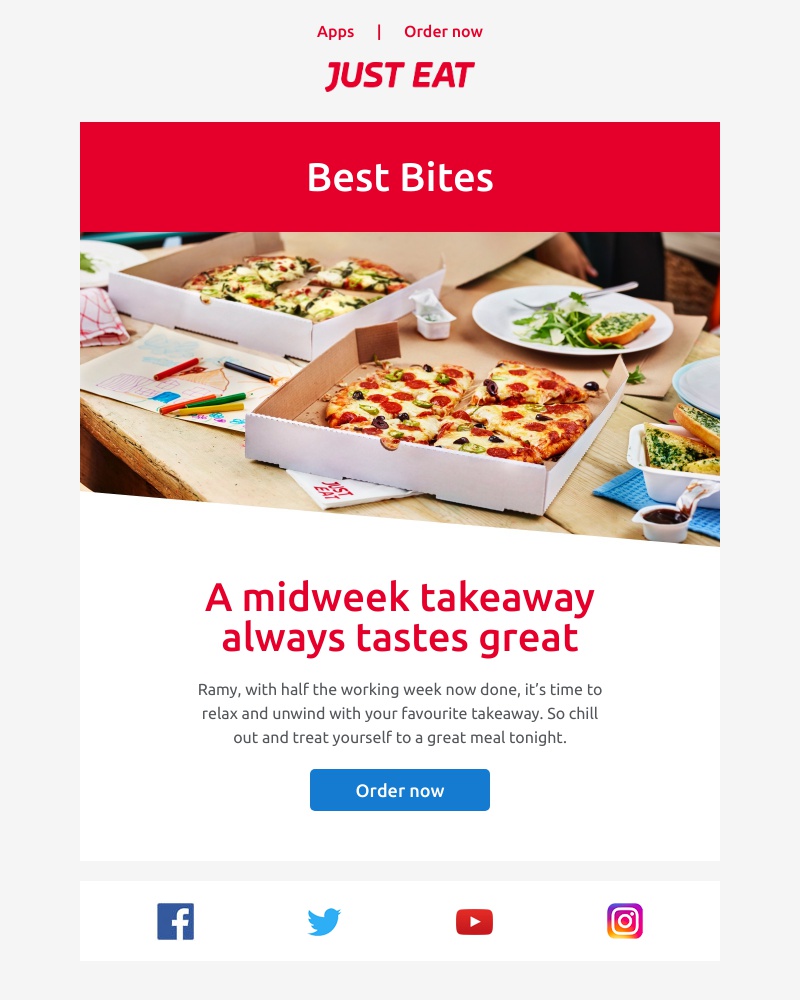 Just Eat - 🚚 Ramy, make Wednesday a takeaway day