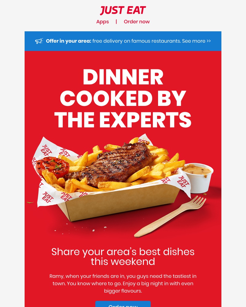 Just Eat - Ramy, order from the best chefs around, right here