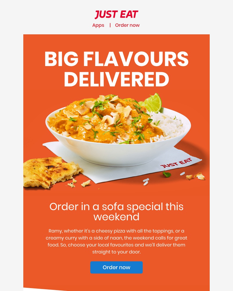 Just Eat - Ramy, order in something mouthwatering 🤤