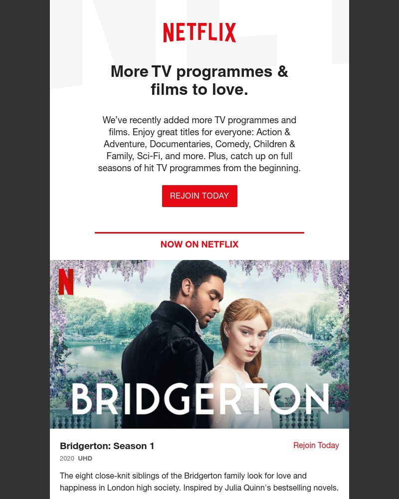 Netflix - Ramy, spend on experiences not things. Make time for rest, relaxation and some Netflix 😉