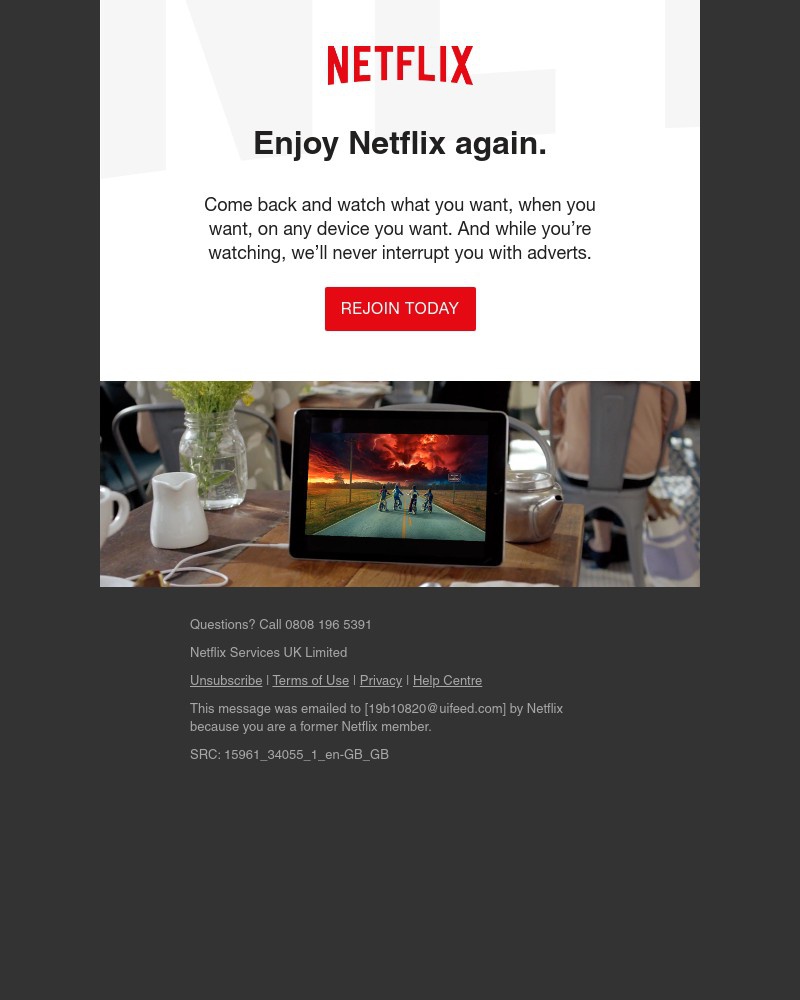 Netflix - Ramy, spend on experiences not things. Make time for rest, relaxation and some Netflix 😉