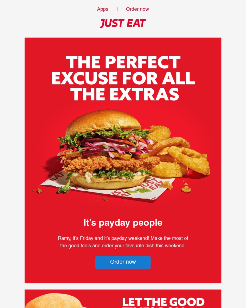 Just Eat - Ramy, there’s only one payday a month 