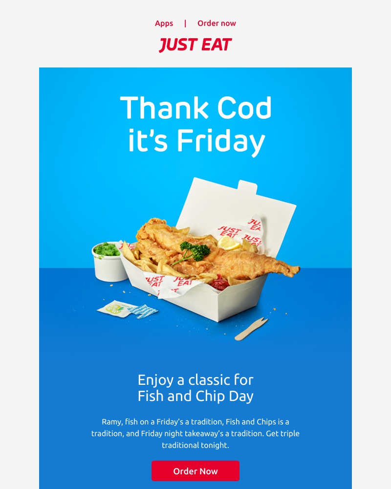 Just Eat - Ramy, there’s something fish and chippy going on