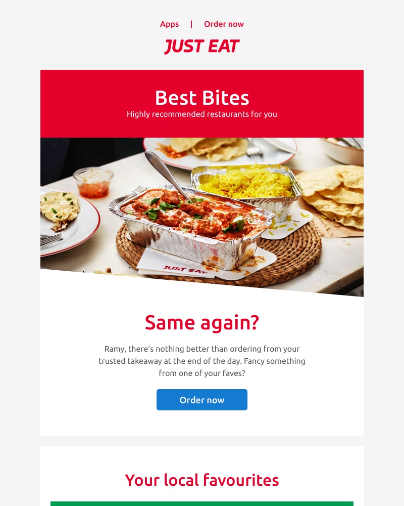 Just Eat - 👍 Ramy, treat yourself to a tasty midweek reward