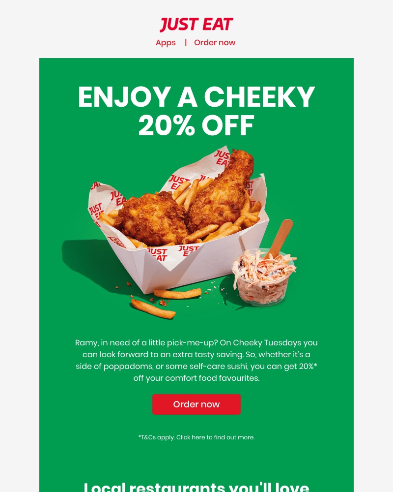 Just Eat - Ramy, tuck in to a tasty discount 😍 