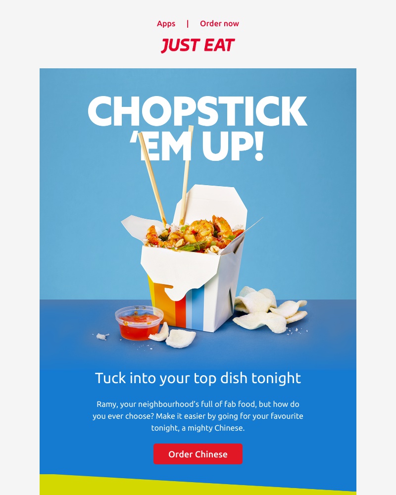 Just Eat - Ramy, tuck into your favourite takeaway this weekend