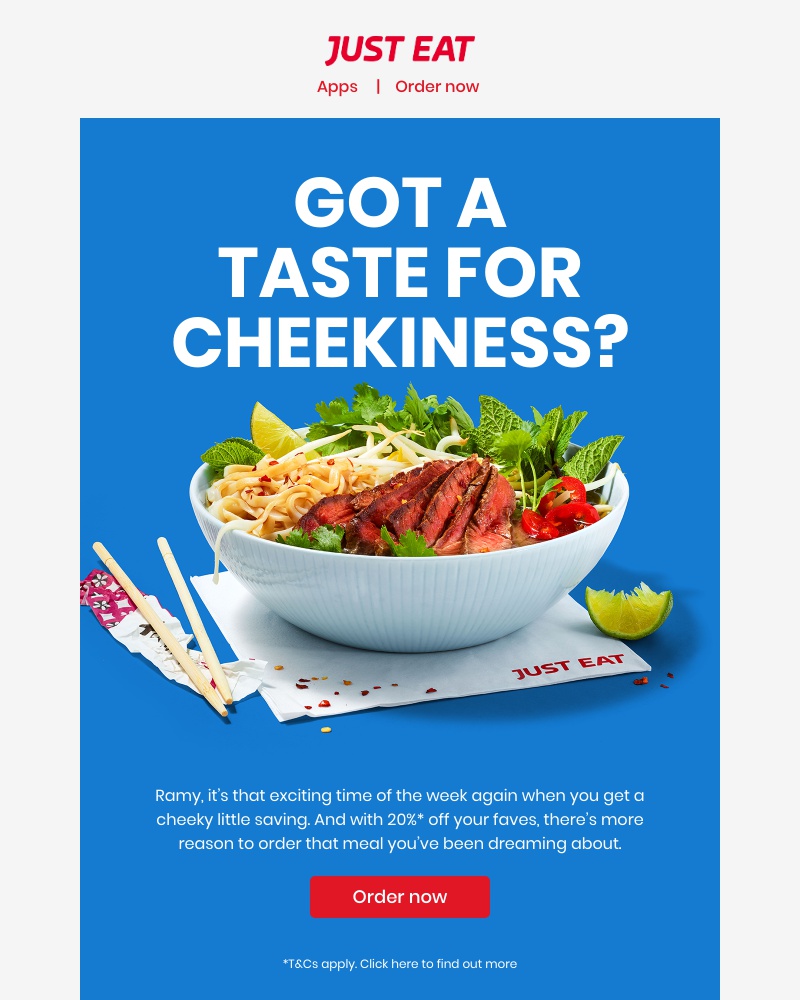 Just Eat - Ramy, we’ve got a little something for you 😊  