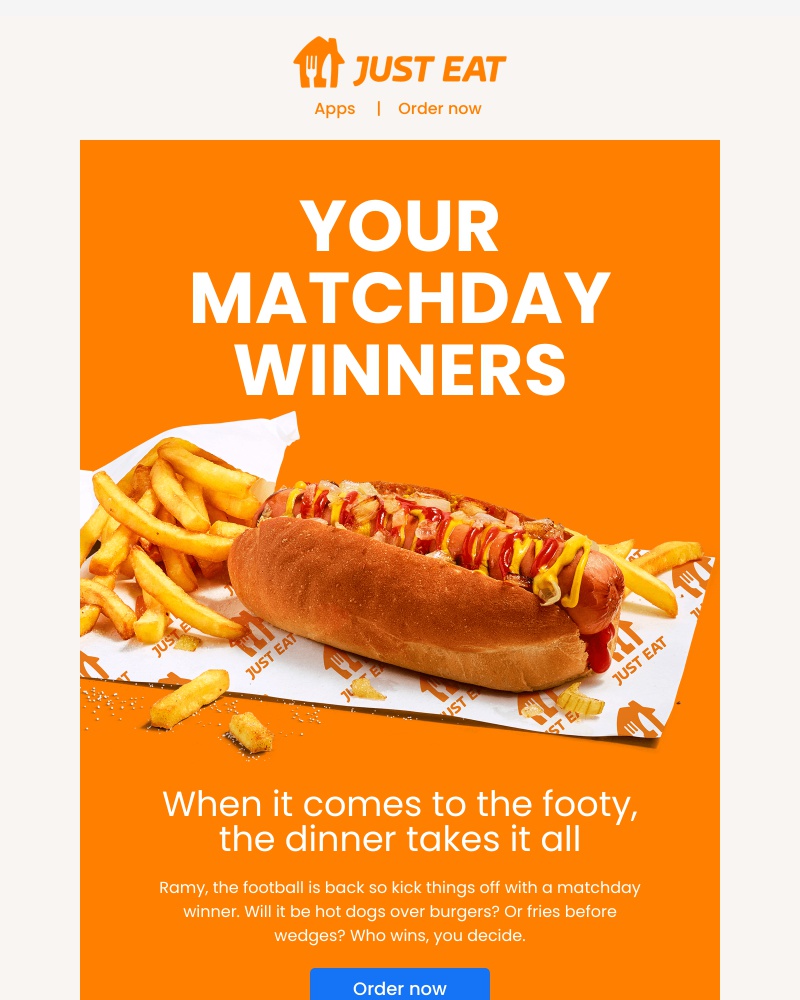 Just Eat - Ramy, what’ll be your matchday winner? 🌭⚽