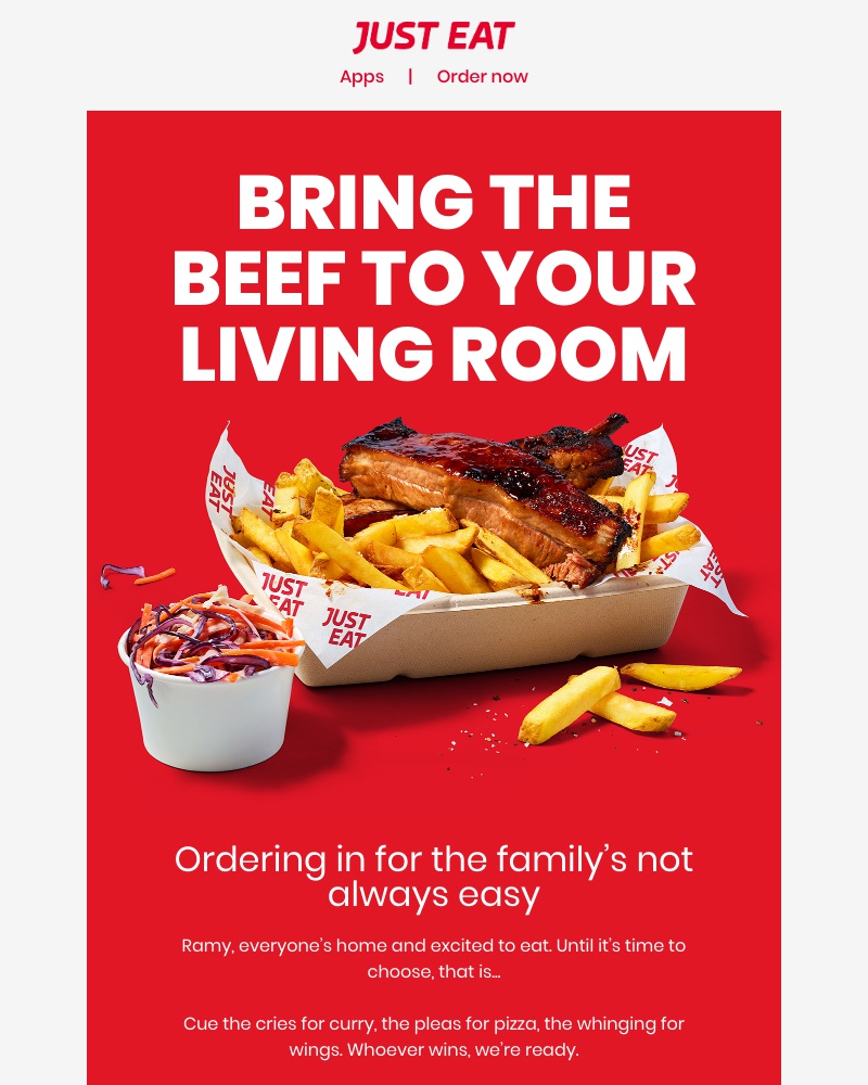 Just Eat - Ramy, who’ll win the food fight tonight?