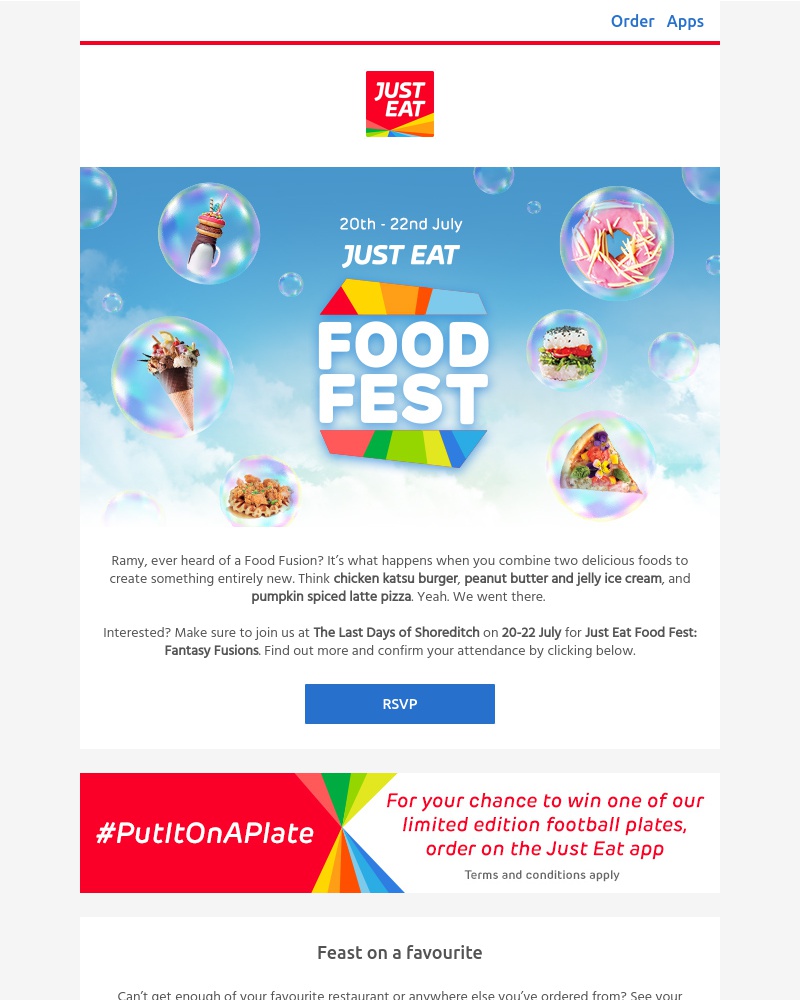 Just Eat - Ramy, you’re invited to Food Fest: Fantasy Fusions