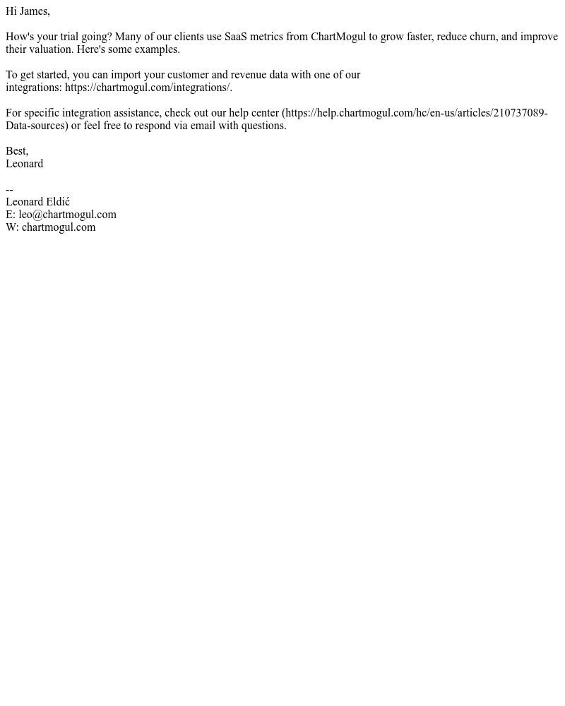  - Re: Thanks for your interest in ChartMogul