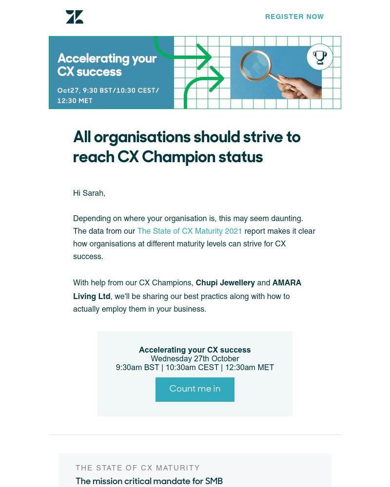 Zendesk - Reaching SMB CX Champion status