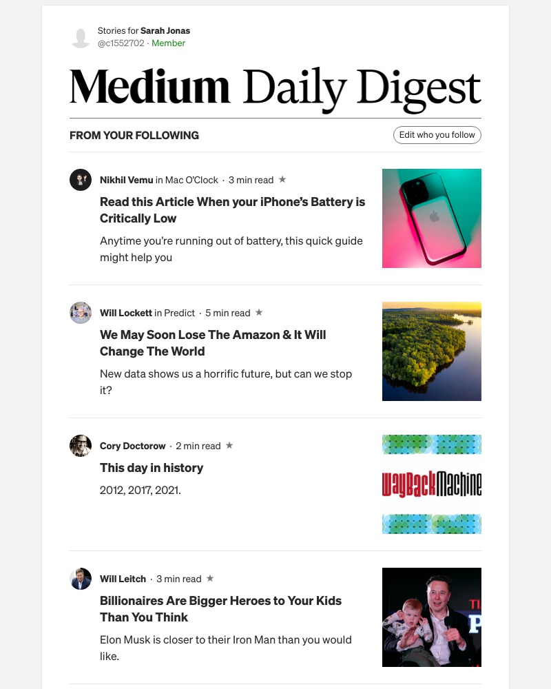 Medium - Read this Article When your iPhone’s Battery is Critically Low | Nikhil Vemu in Mac O’Clock