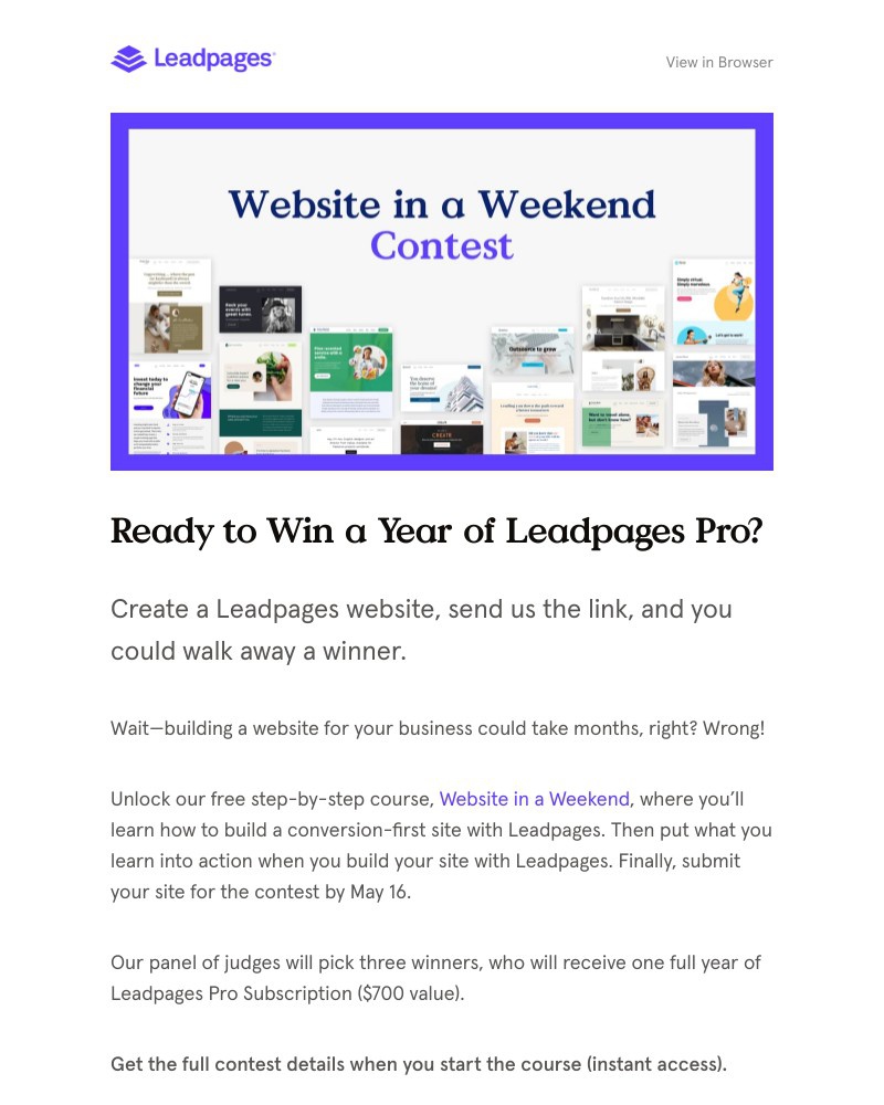 Leadpages - Ready to win a year of Leadpages?