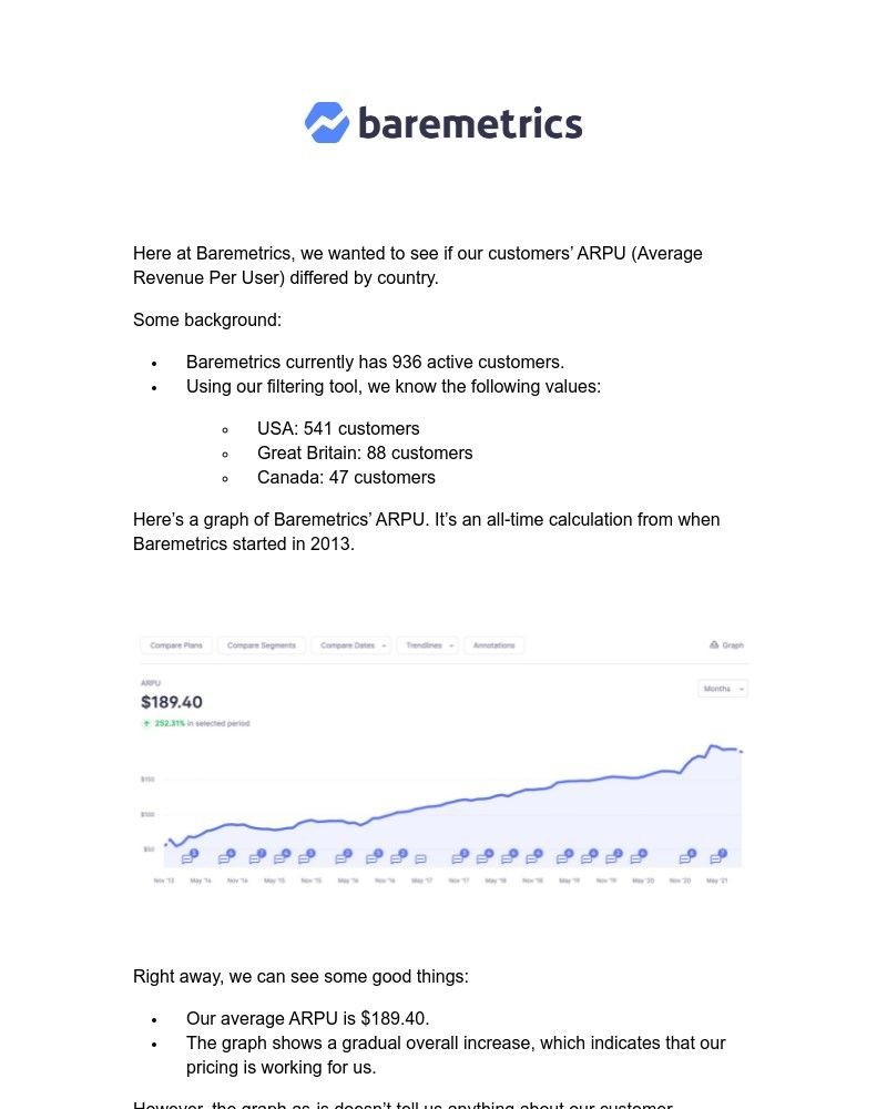 Baremetrics - Real Data Weekly #6: Which of your customers have the highest ARPU?