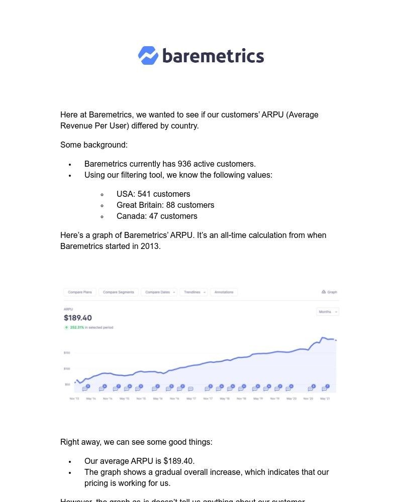 Baremetrics - Real Data Weekly #6: Which of your customers have the highest ARPU?
