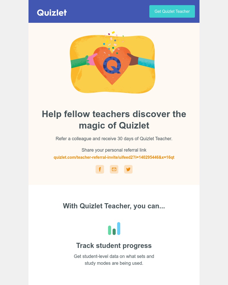 Quizlet - Receive 30 days of access to Quizlet Teacher