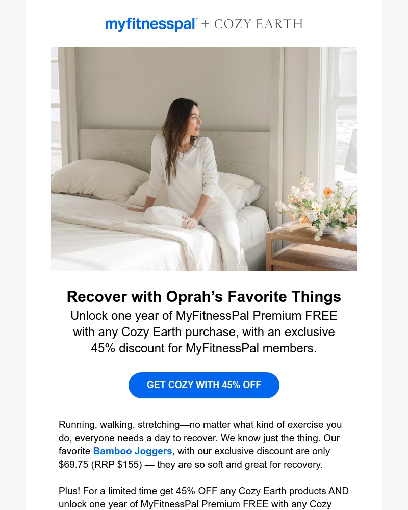 MyFitnessPal - Recover with 45% off Oprah’s Favorite Things