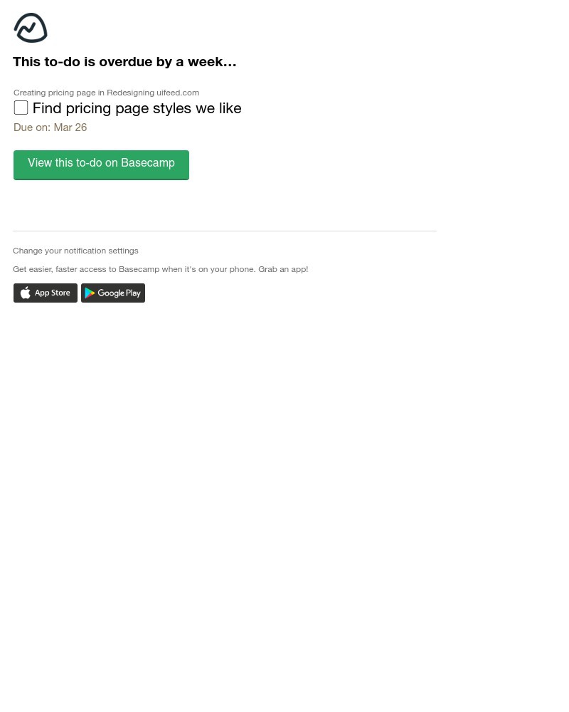 Basecamp - (Redesigning uifeed.com) Overdue by a week: Find pricing page styles we like