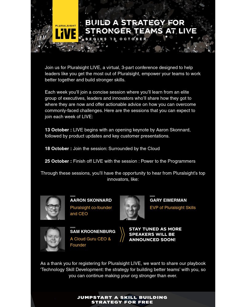 Pluralsight - Register for LIVE and start building better skills