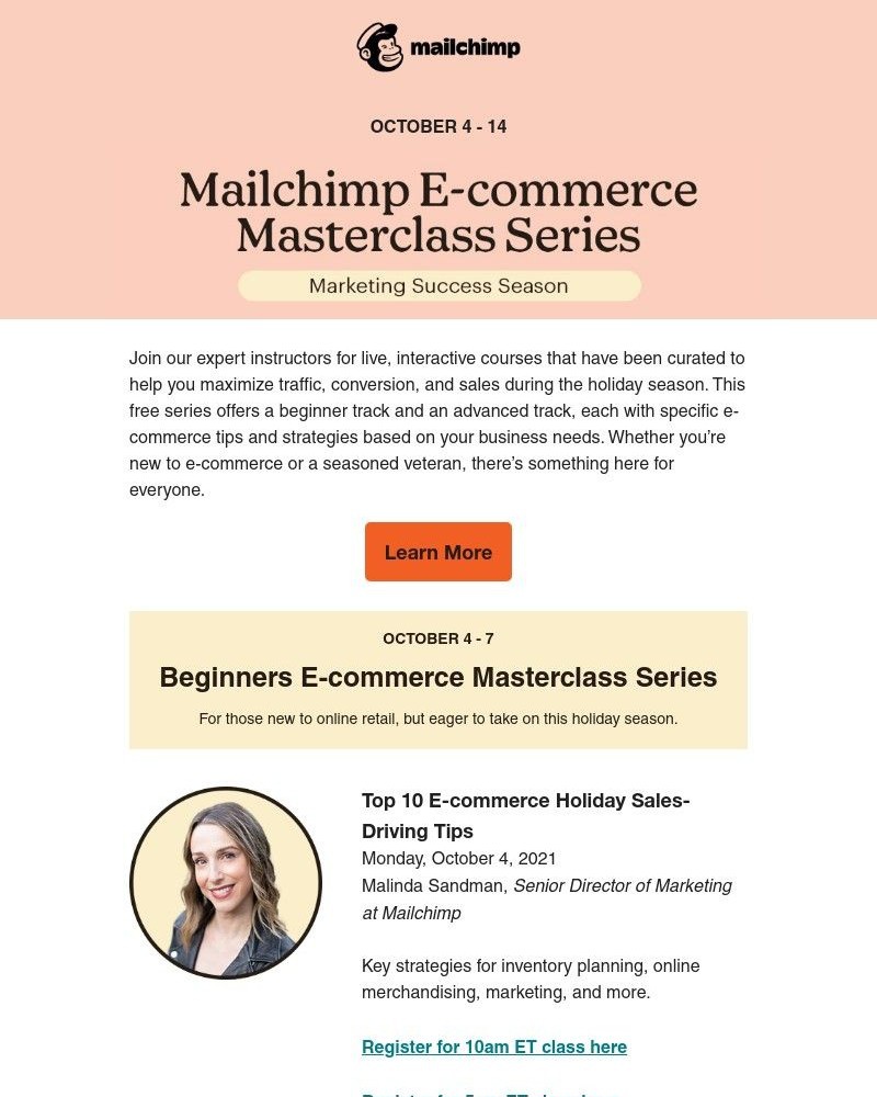 Mailchimp - Register for our free Mailchimp E-commerce Masterclass Series