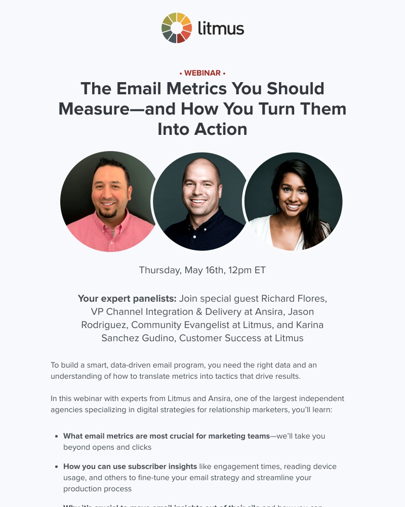 Litmus - Register today and put your email metrics to work