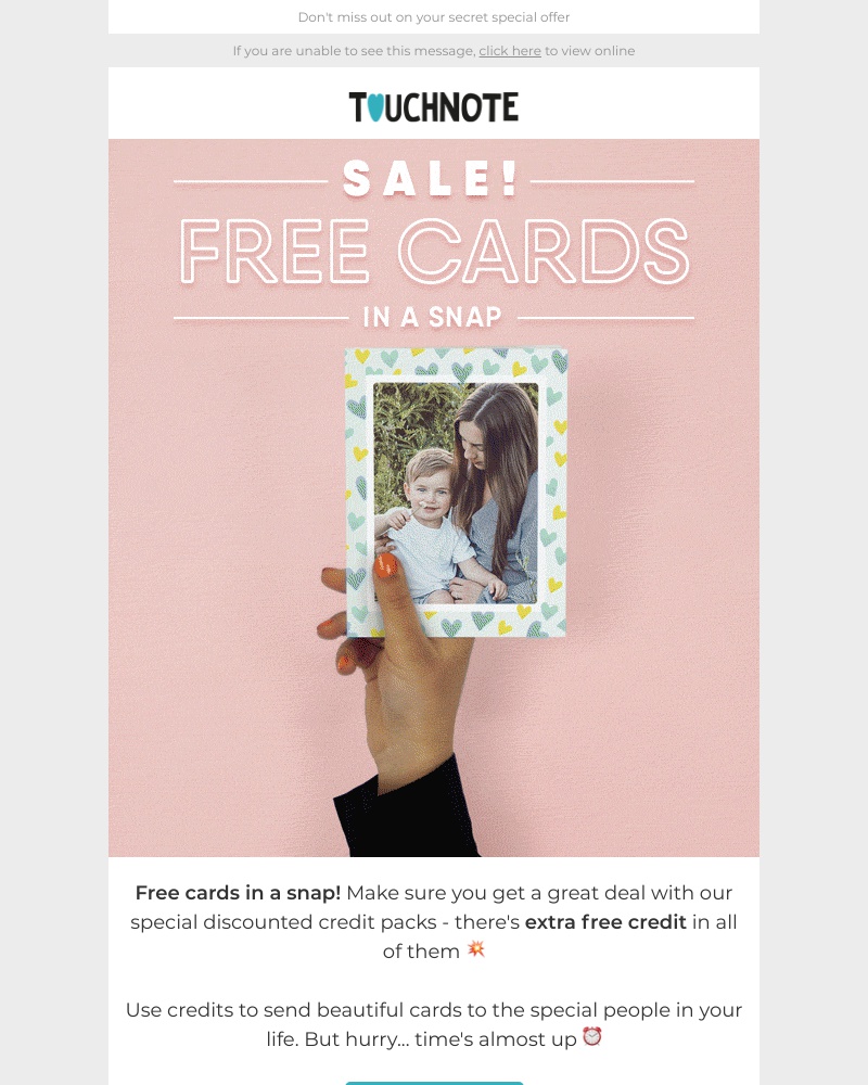 TouchNote - Reminder: Our Snap Sale is ON! 😱