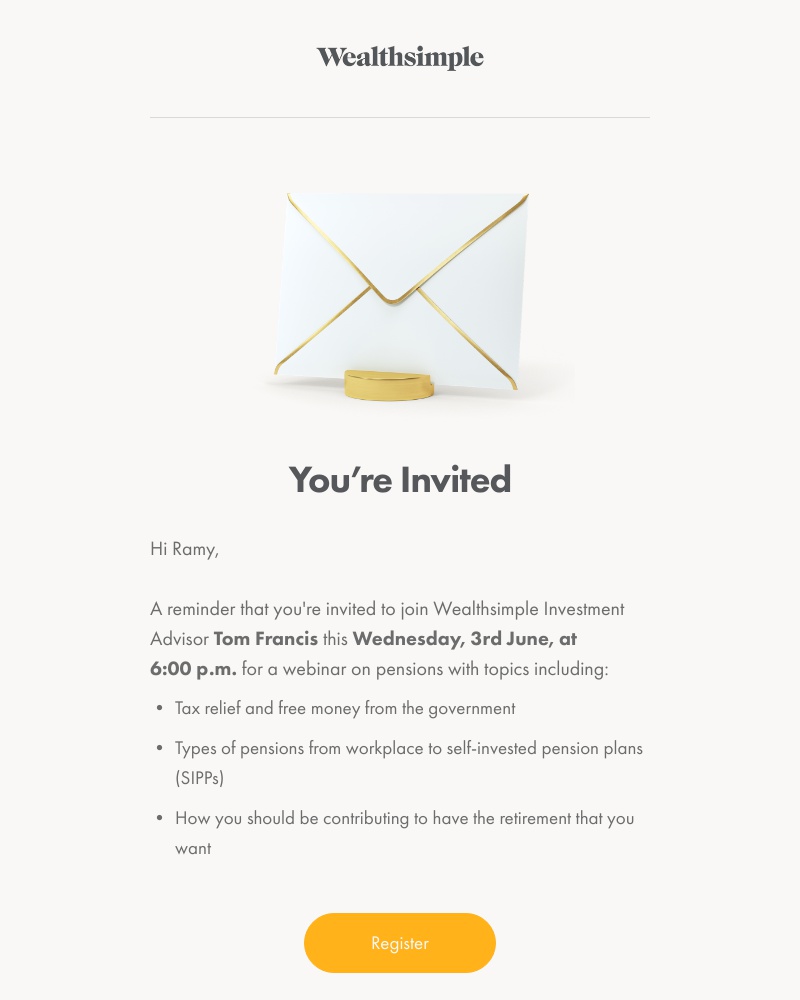 Wealthsimple - Reminder: Pensions Webinar