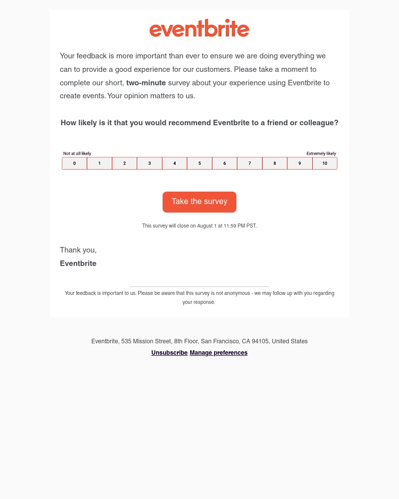 Eventbrite - Reminder: Please share your feedback 