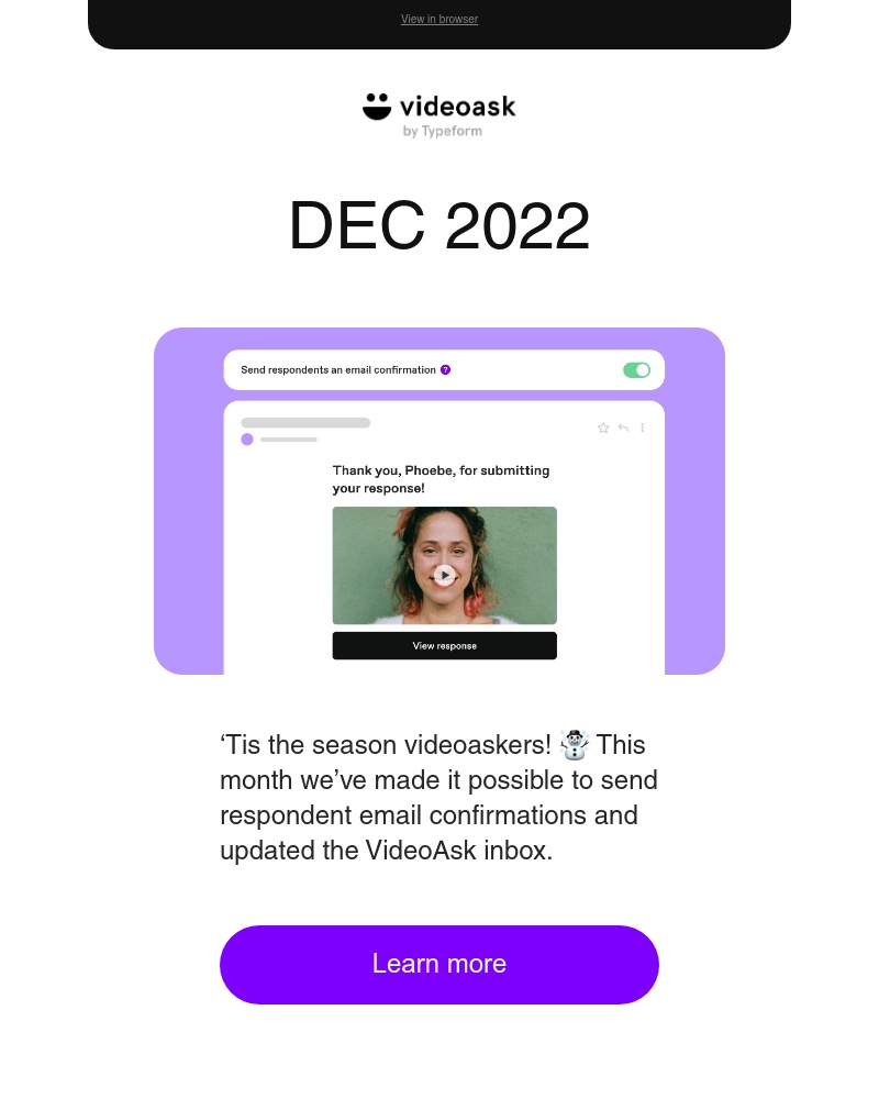 VideoAsk - 🆕 Respondent email confirmation, chronological inbox and more