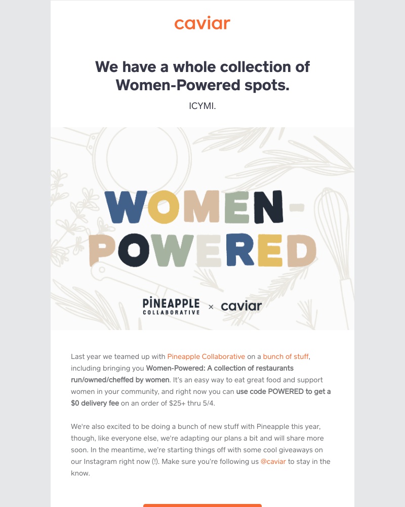 - Restaurants that are led by women →