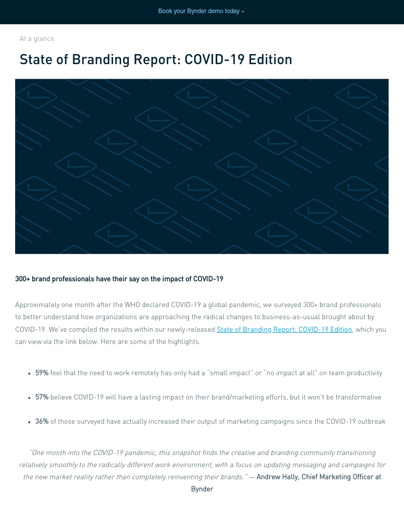 Bynder - Results revealed: State of Branding Report - COVID-19 Edition 📊