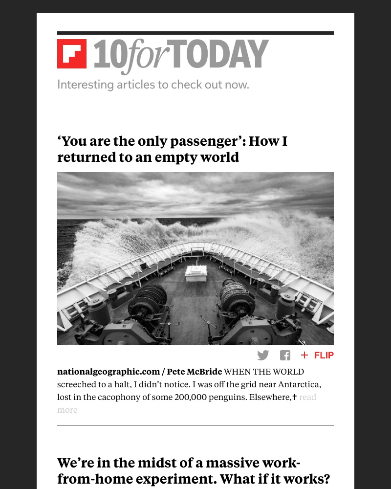 Flipboard - Returning to an empty world