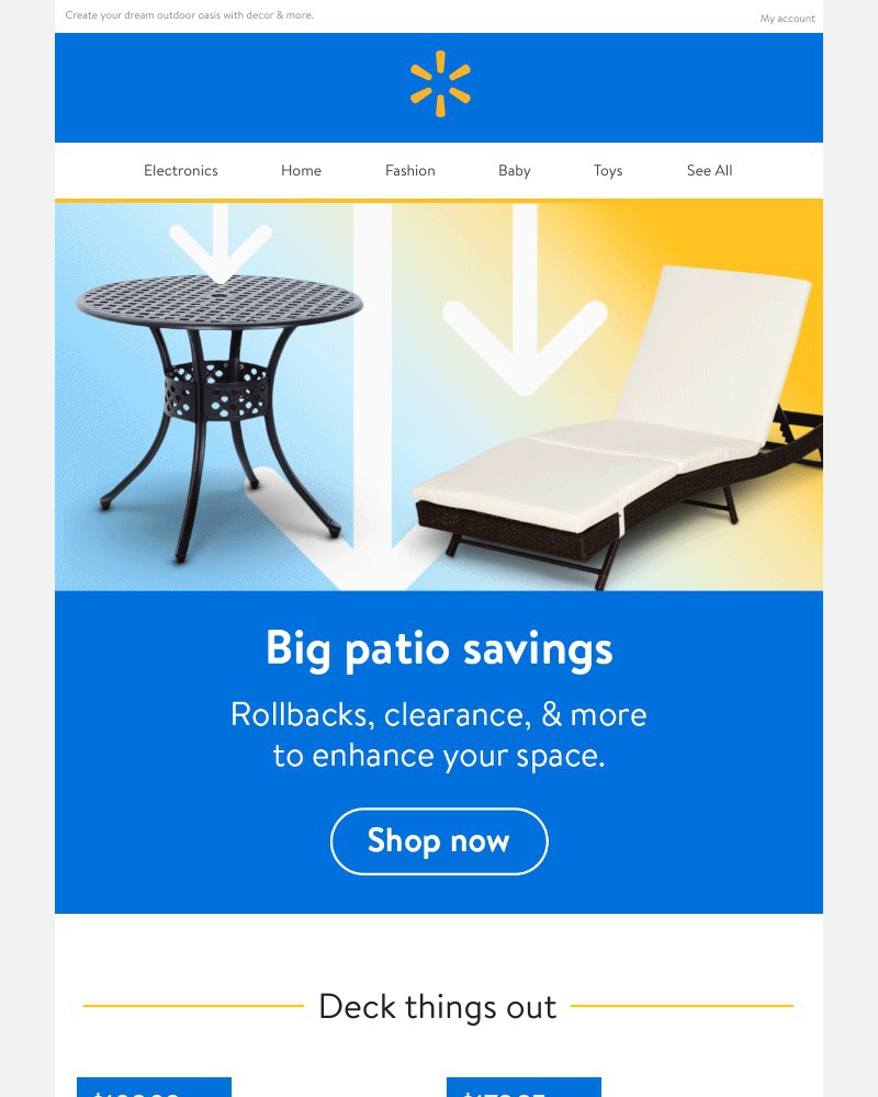 Walmart - Rollbacks & more on patio essentials ☀️