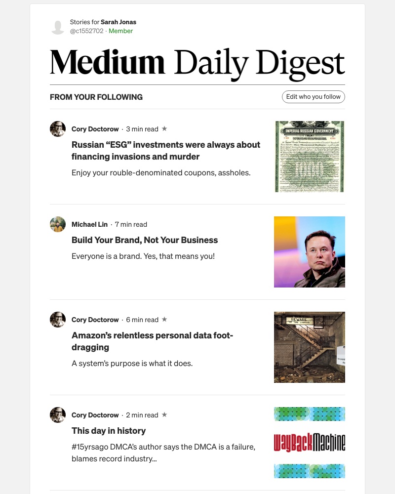 Medium - Russian “ESG” investments were always about financing invasions and murder | Cory Doctorow
