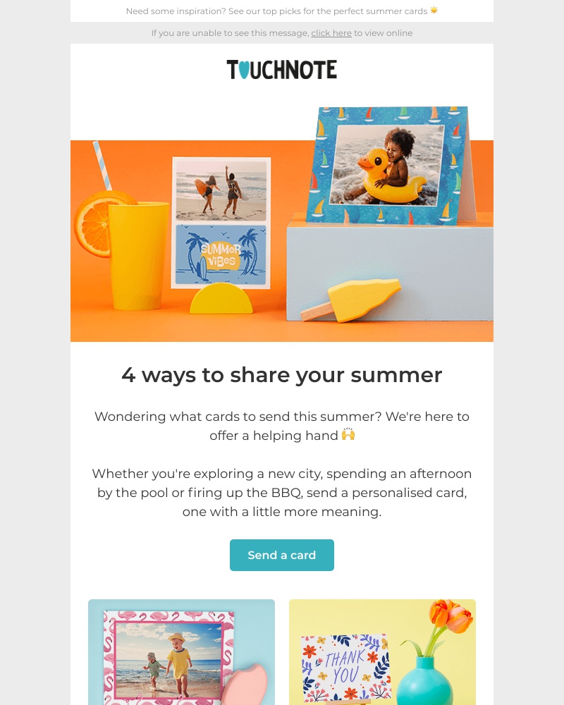 TouchNote - Sarah, 4 ways to share the love this summer ❤️