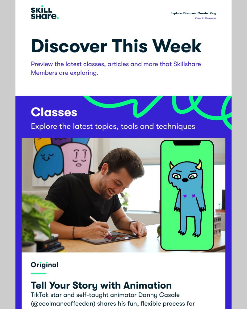 Skillshare - Sarah, Animate for Social Media, Beat Writer's Block, and More!