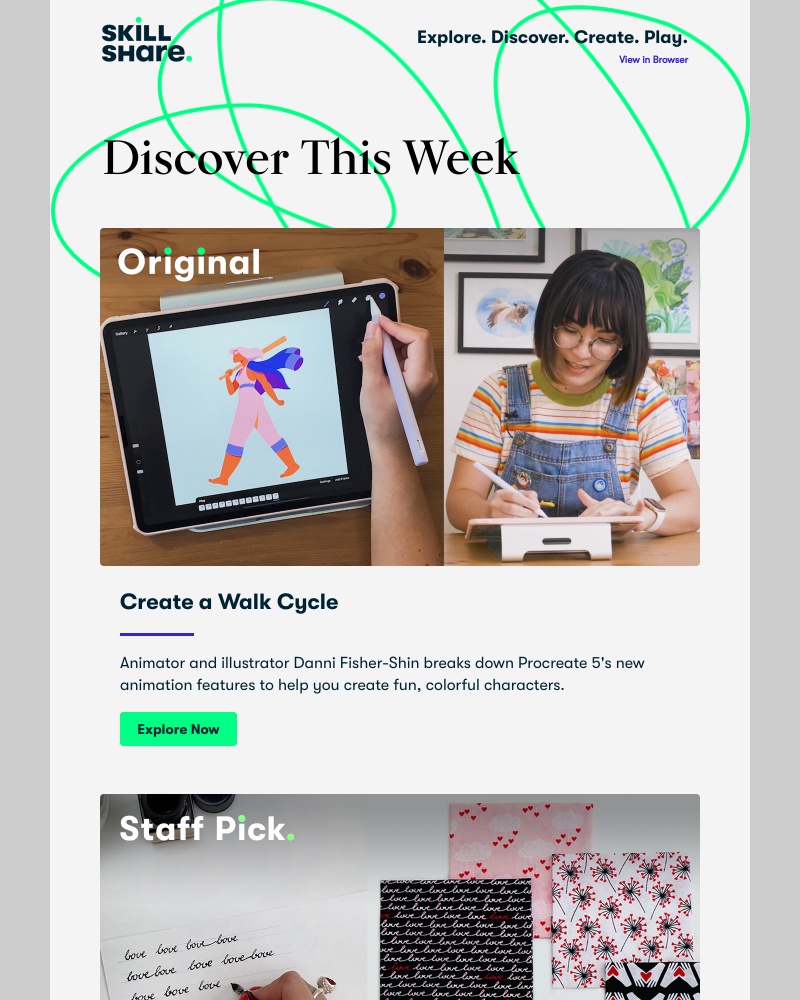 Skillshare - Sarah, animate in Procreate, design surface patterns, and more!