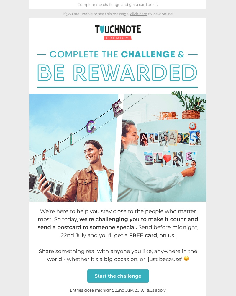 TouchNote - Sarah, are you up to the challenge? 💪🎖