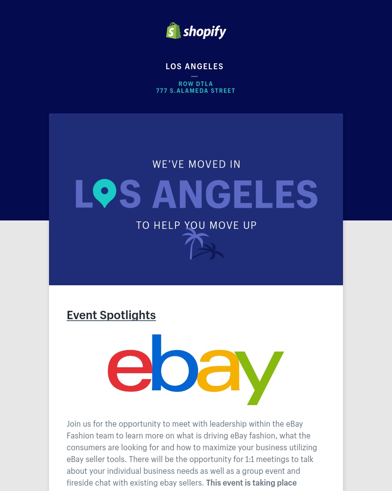 Shopify - Sarah, check out our upcoming classes and events at Shopify LA