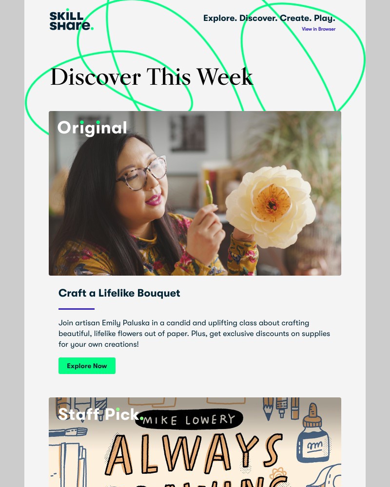 Skillshare - Sarah, Create a Paper Bouquet, Start a Daily Sketchbook, and More!